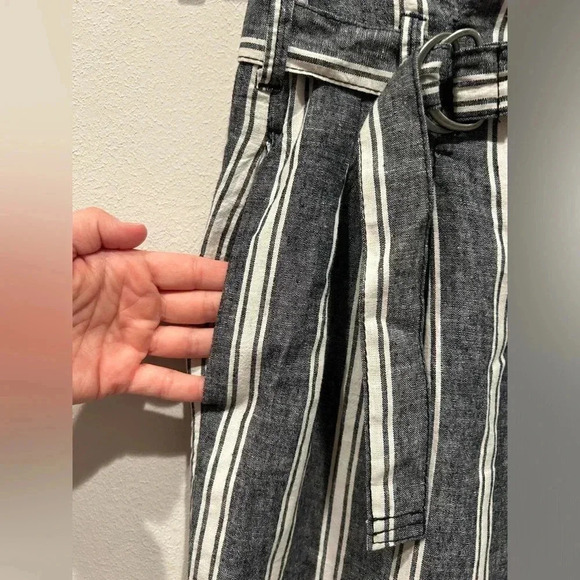 ABERCROMBIE & FITCH Stripped Linen Blend Trousers / Size Small / - Picture 4 of 6